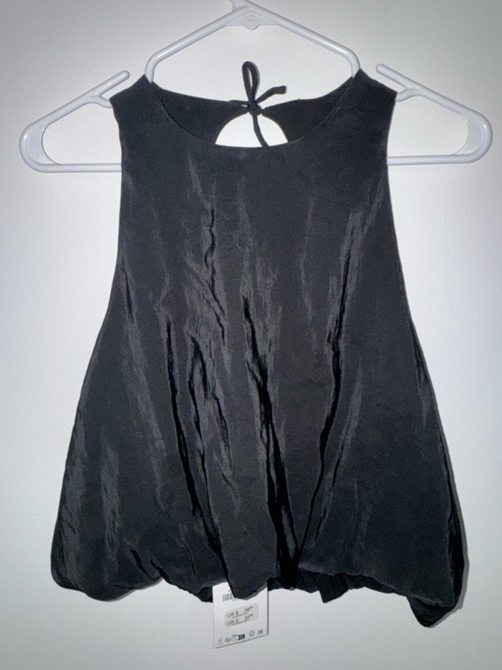 Zara Black Halter Tie-Back Top